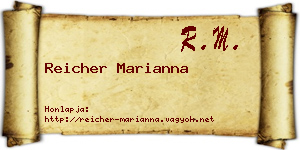 Reicher Marianna névjegykártya